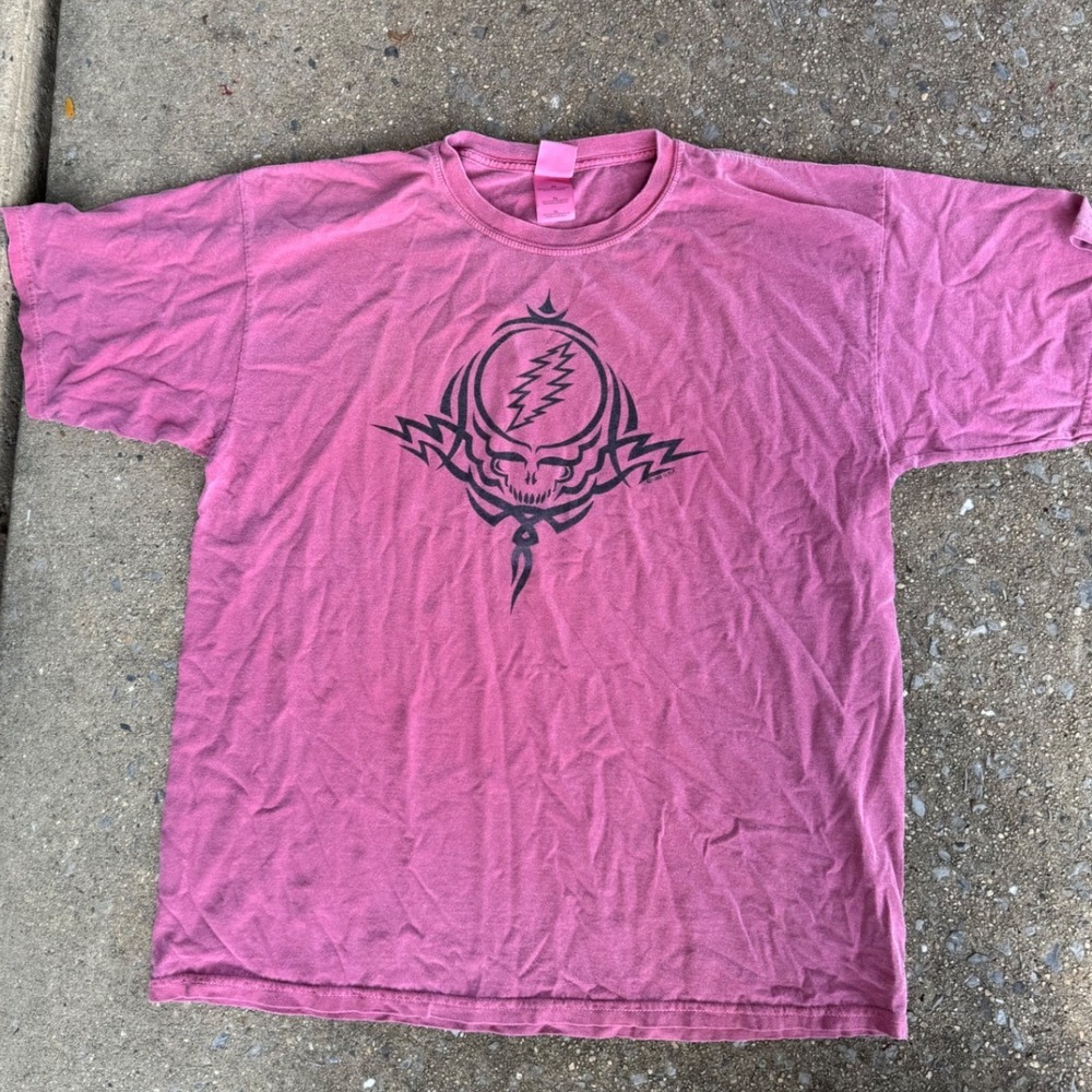 Vintage Grateful Dead Tribal Steal Your Face Shirt XL Red 1999 GDP Gildan Y2K